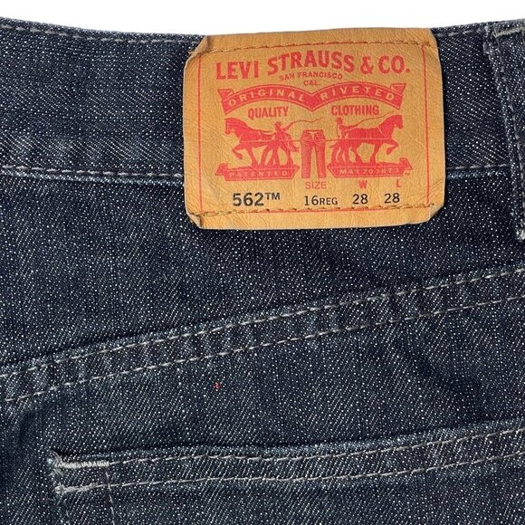 LEVI STRAUSS 562 Loose Taper Boy's 2-Toned Jeans 16 Reg Black Pockets Side‎ Zip - Picture 7 of 16